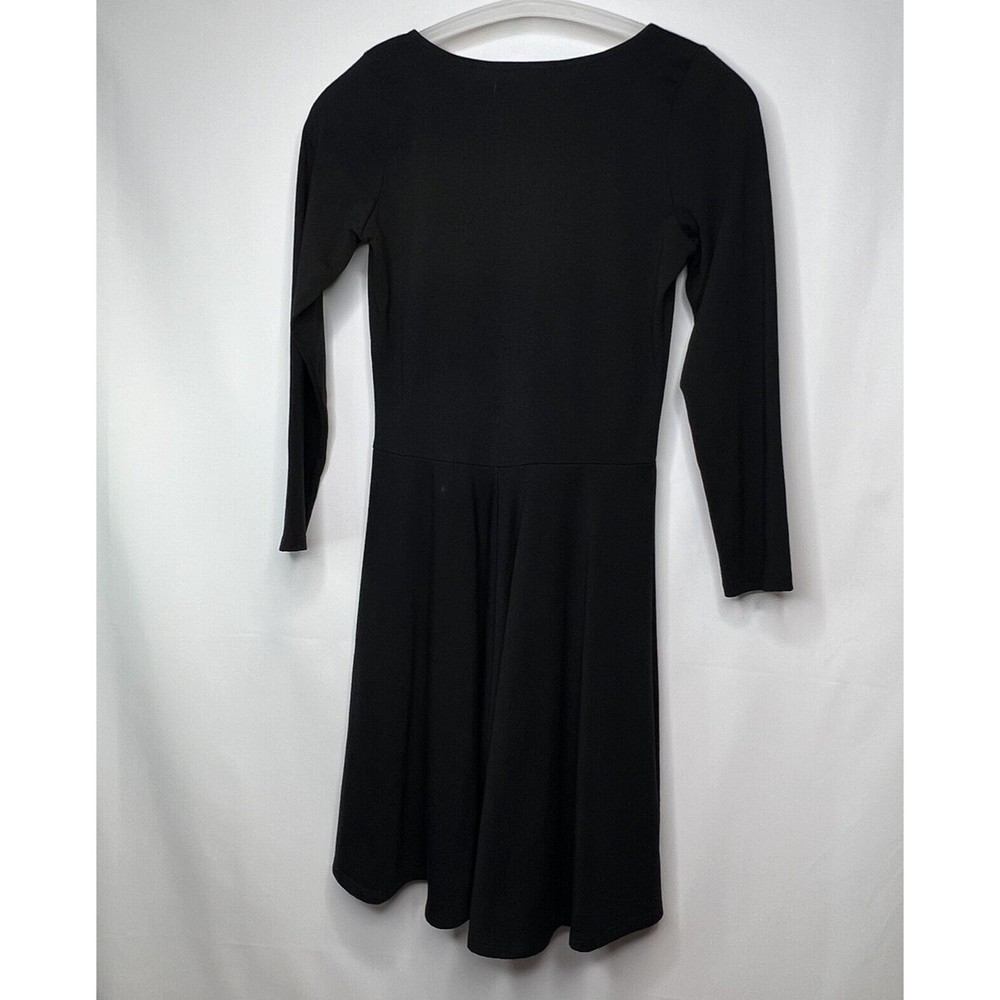 Abercrombie & Fitch Dress Womens Sm Black V-Neck Long Sleeve Cotton Blend Knit